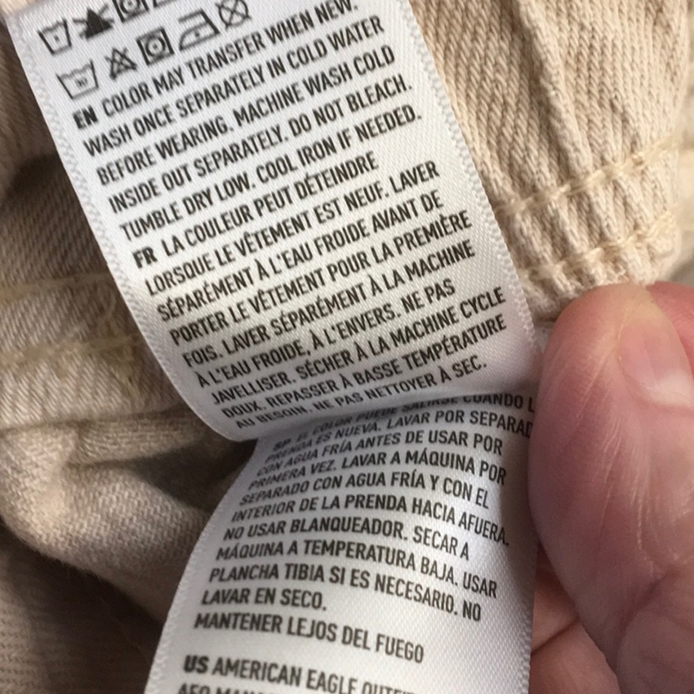 AE/“VANILLA CREAM LATTE” CANVAS COTTON TEXTURED JOGGER/NEW - Picture 11 of 11